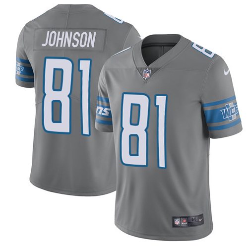 Nike Men & Women & Youth Lions 81 Calvin Johnson Gray Color Rush Limited Jersey,We sell and wholesale Nike Men & Women & Youth Lions 81 Calvin Johnson Gray Color Rush Limited Jersey on line form chian!